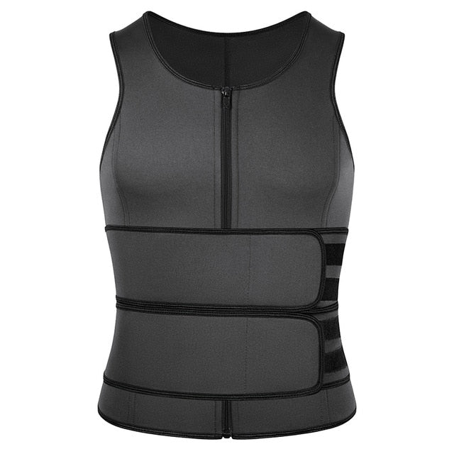 Neoprene Sweat Vest for Men Waist Trainer Vest Adjustable Workout Body  Shaper with Double Zipper for Sauna Suit for Men